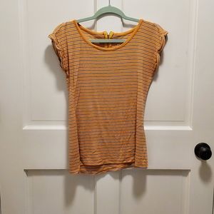 Soft striped t-shirt with zipper detail